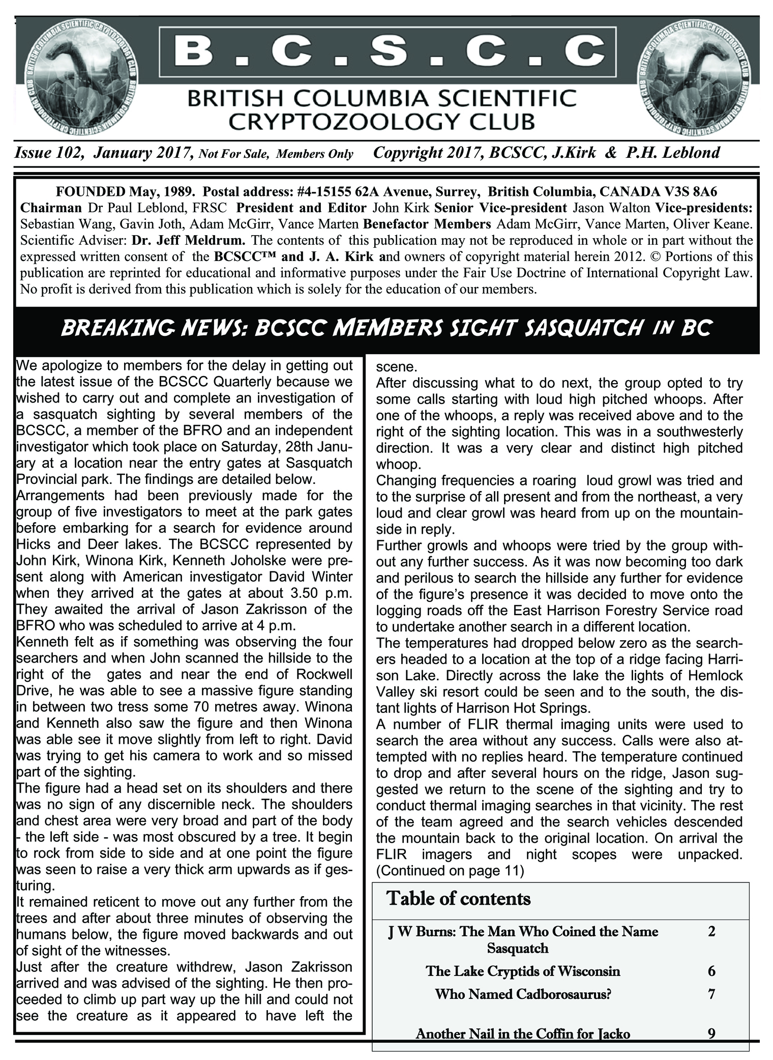 BCSCC Newsletter